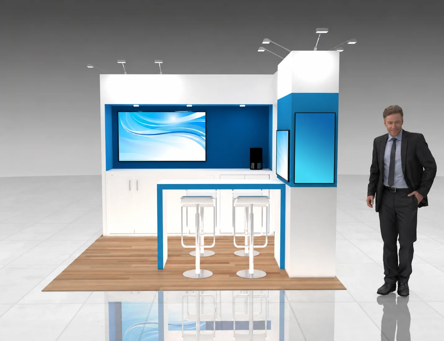 10x10 manufacturing trade show exhibit rental in New Orleans — Primary view at the New Orleans convention district