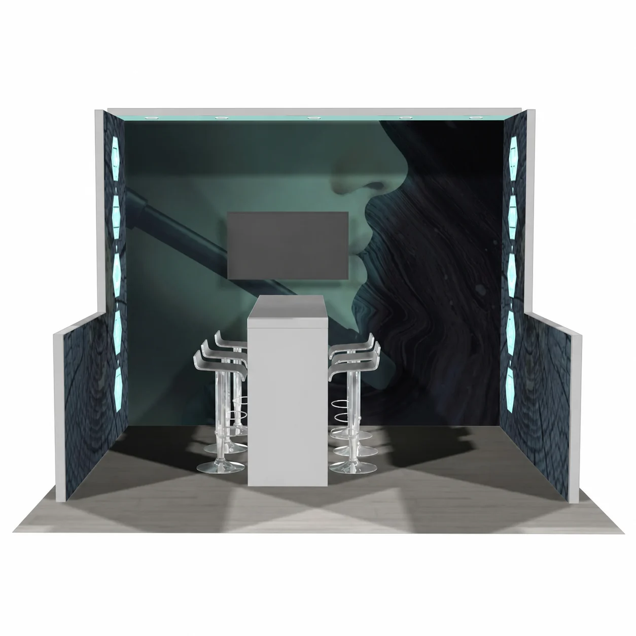10x10 manufacturing trade show exhibit rental in New Orleans — Primary view at the New Orleans convention district