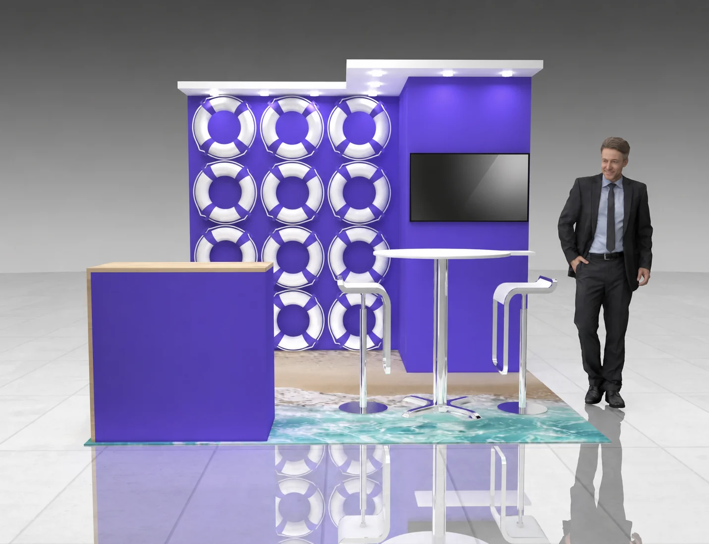 10x10 technology trade show exhibit rental in New Orleans — Primary view at the New Orleans convention district