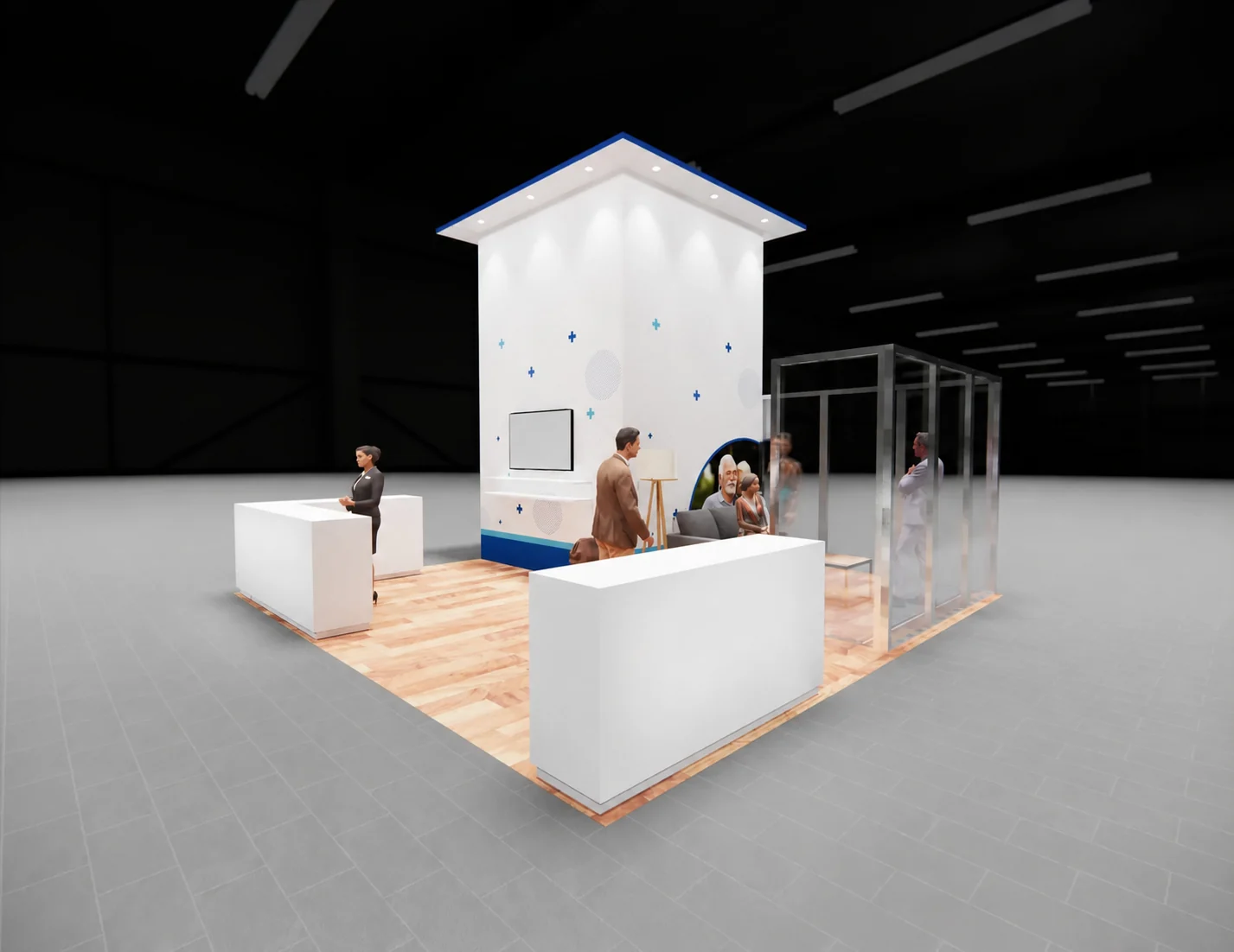 20x20 aerospace & defense trade show exhibit rental in New Orleans — Primary view at the New Orleans convention district