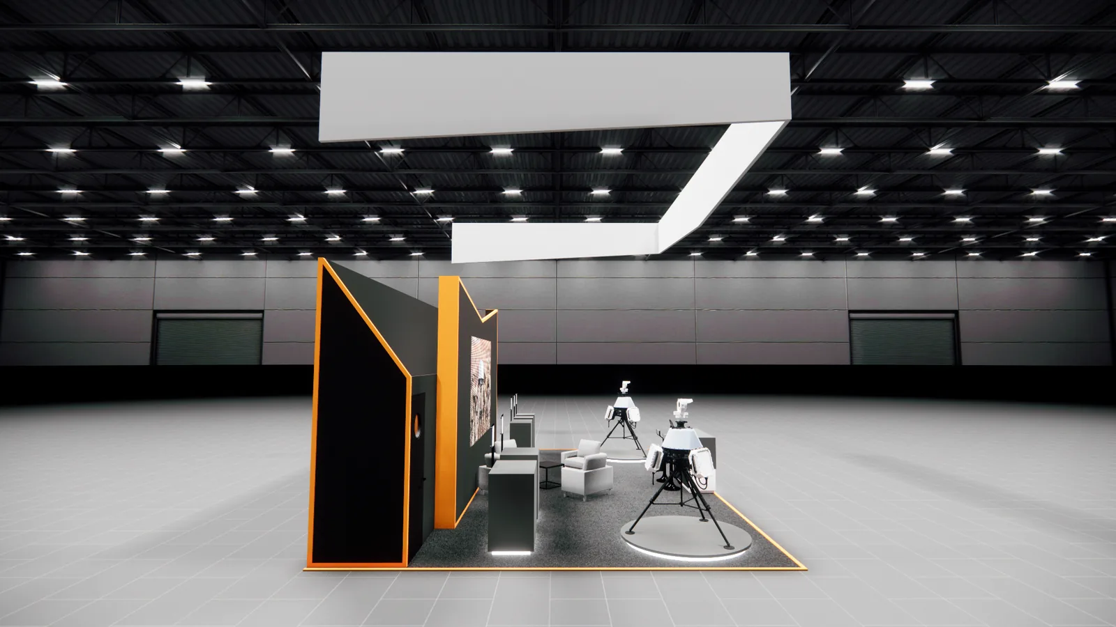 20x30 aerospace and defense island trade show exhibit rental in New Orleans — Primary view at the New Orleans convention district