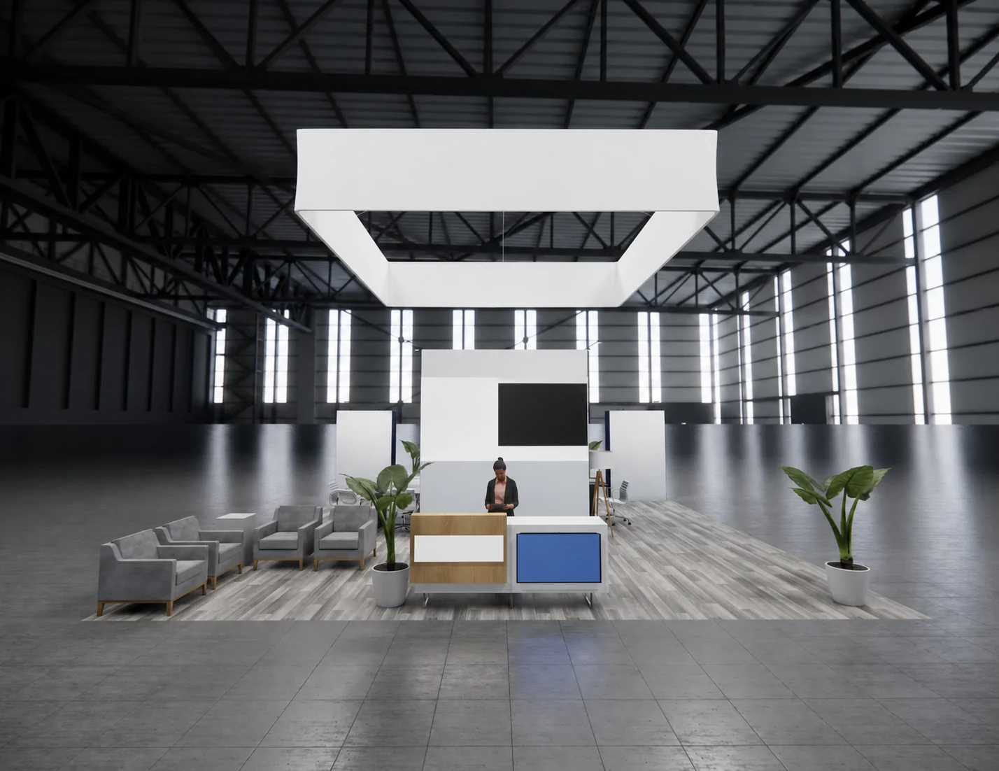 30x30 aerospace & defense trade show exhibit rental in New Orleans — Primary view at the New Orleans convention district