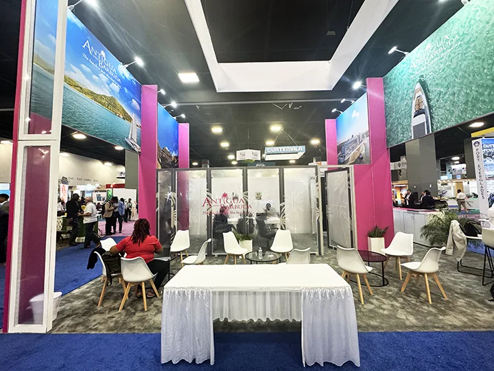 40x40 consumer products trade show exhibit rental in New Orleans — Primary view at the New Orleans convention district
