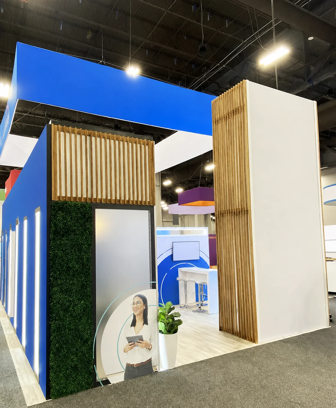 40x40 consumer products trade show exhibit rental in New Orleans — Primary view at the New Orleans convention district
